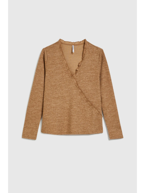 Moodo Top beige da donna a maniche lunghe