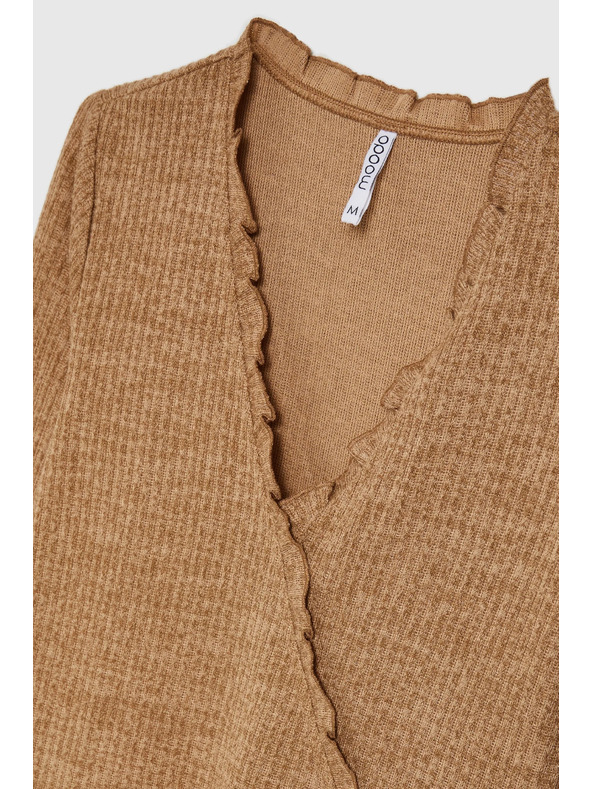 Moodo Top beige da donna a maniche lunghe