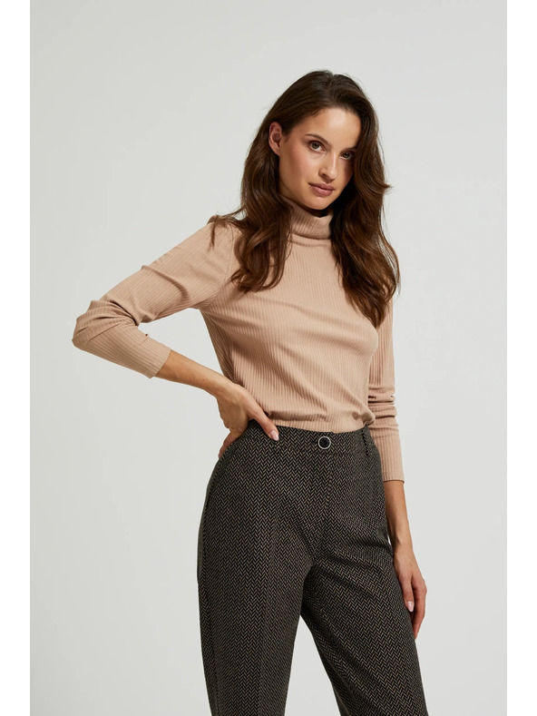 Moodo Top marrone da donna a maniche lunghe