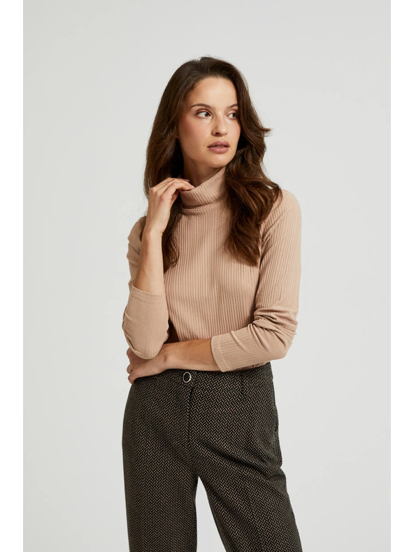 Moodo Top marrone da donna a maniche lunghe