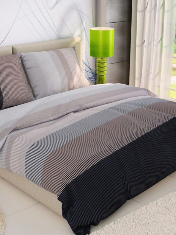 Kvalitex French cotton bedding DELUX 200x200, 70x90cm NEPTUNE brown