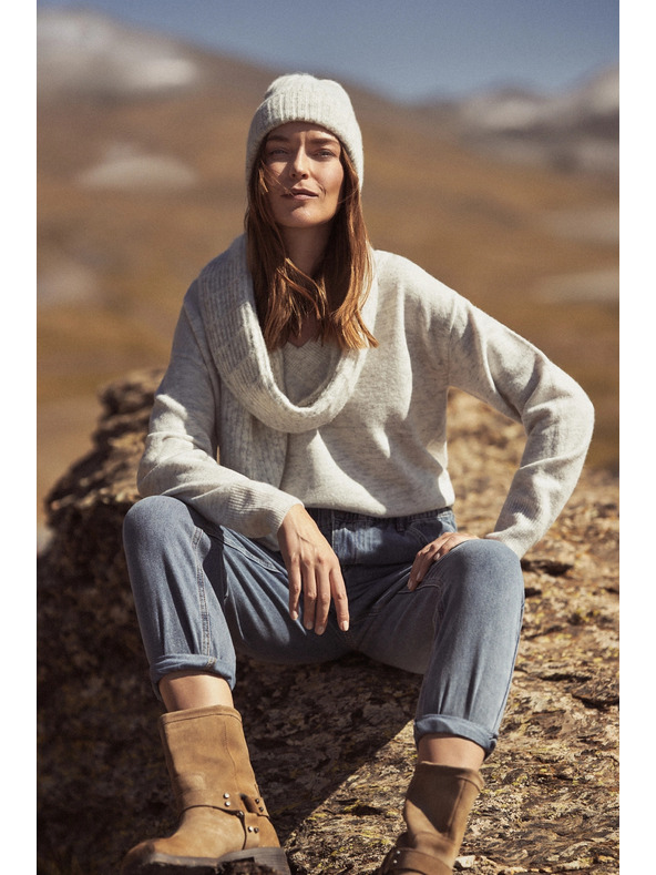 Moodo Sciarpa grigia da donna