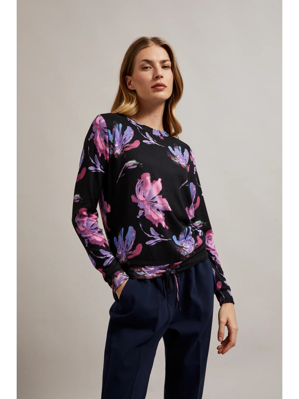 Moodo Maglione floreale viola e nero