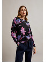 Moodo Maglione floreale viola e nero
