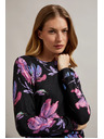 Moodo Maglione floreale viola e nero