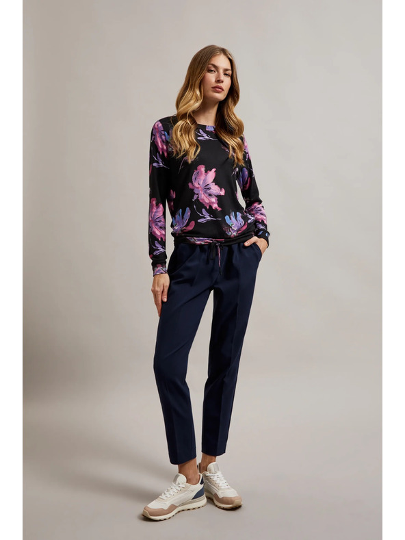 Moodo Maglione floreale viola e nero