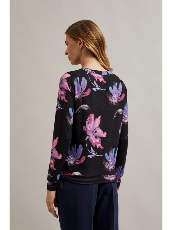 Moodo Maglione floreale viola e nero