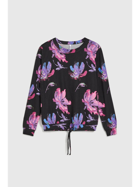 Moodo Maglione floreale viola e nero