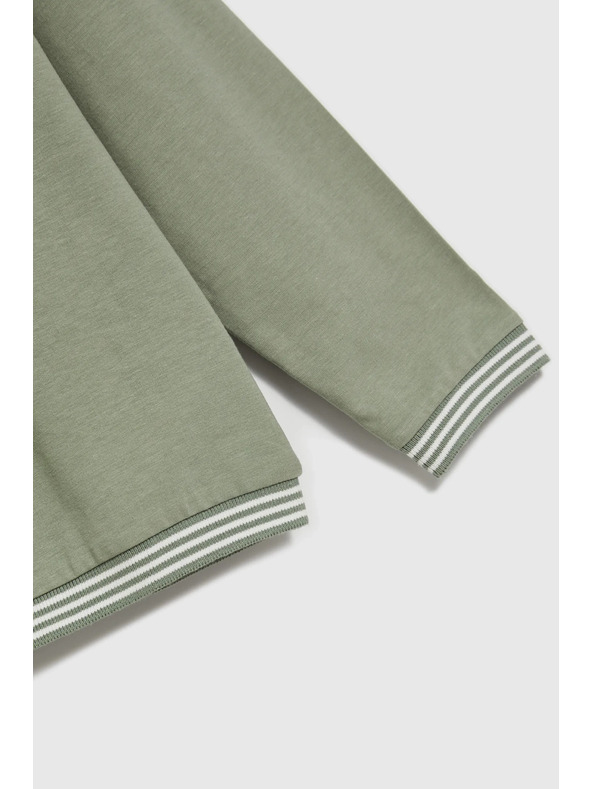 Moodo T-shirt verde oliva a maniche lunghe da donna Moodo