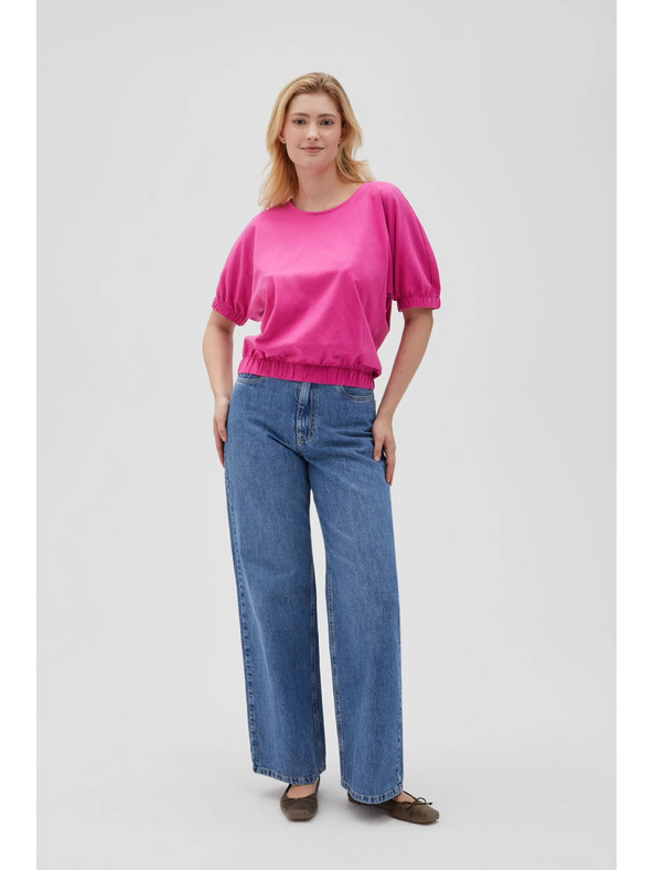 Moodo T-shirt fucsia in cotone da donna Moodo