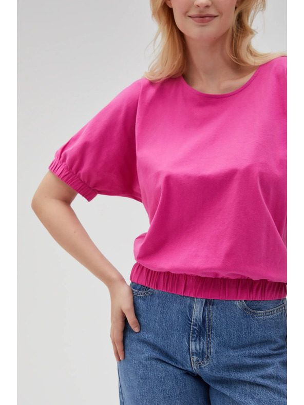 Moodo T-shirt fucsia in cotone da donna Moodo