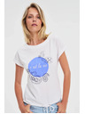 Moodo T-shirt bianca da donna Moodo