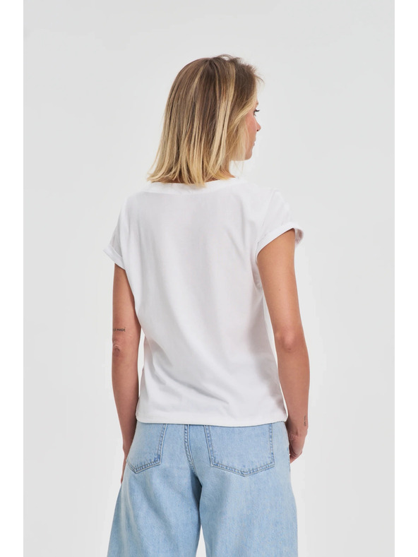 Moodo T-shirt bianca da donna Moodo