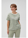 Moodo Maglietta a righe verde oliva