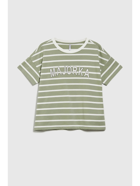 Moodo Maglietta a righe verde oliva