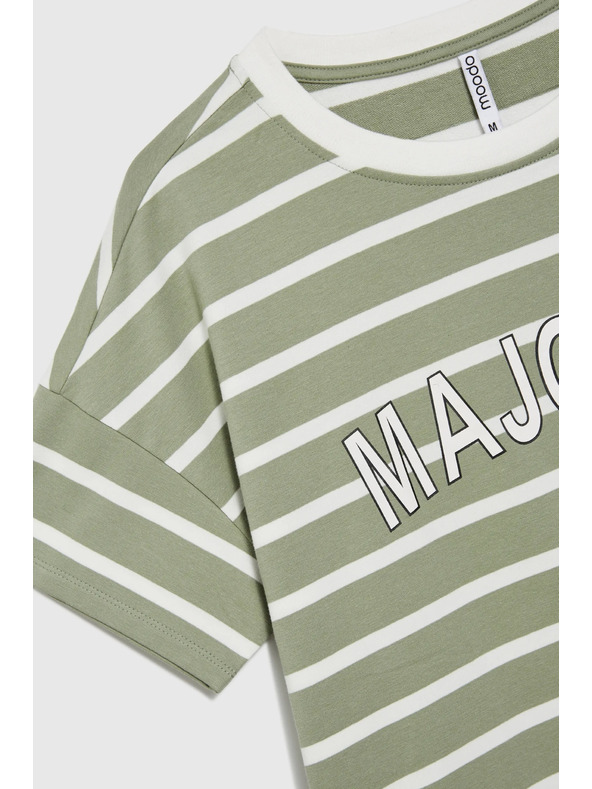 Moodo Maglietta a righe verde oliva