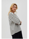 Moodo Maglietta sciolta a righe bianche e nere