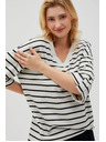 Moodo Maglietta sciolta a righe bianche e nere