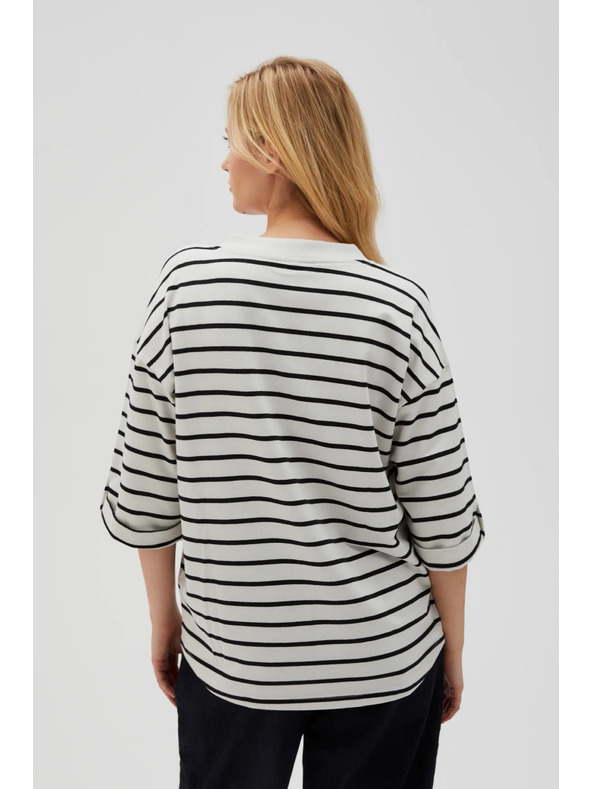 Moodo Maglietta sciolta a righe bianche e nere