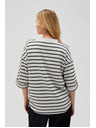 Moodo Maglietta sciolta a righe bianche e nere