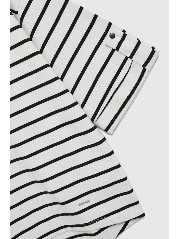 Moodo Maglietta sciolta a righe bianche e nere
