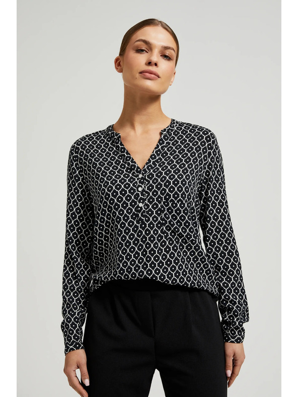 Moodo Camicia bianca e nera da donna