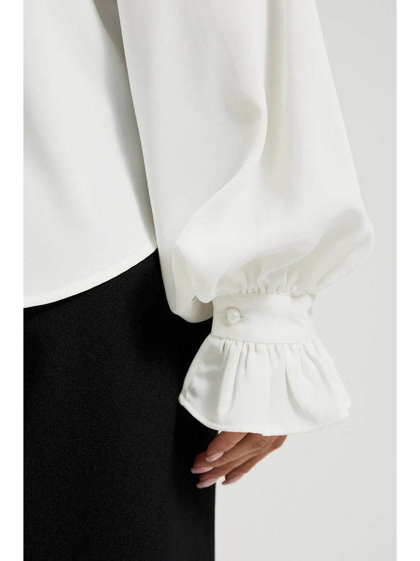 Moodo Blusa bianca da donna con volant