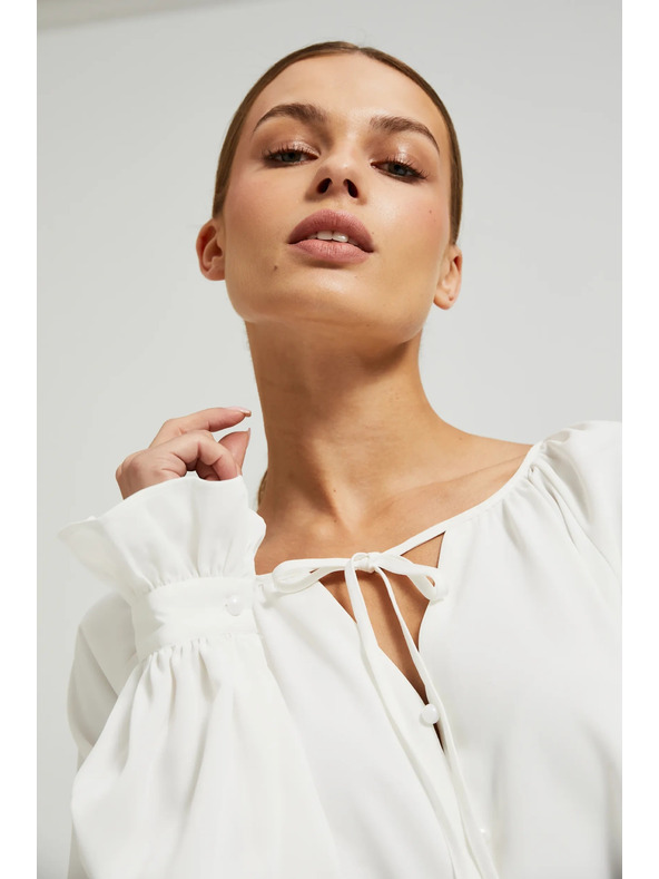 Moodo Blusa bianca da donna con volant