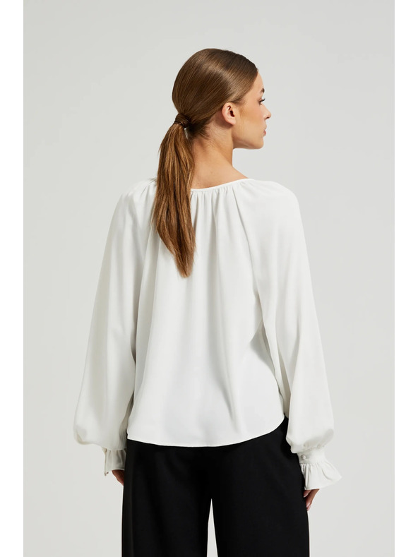 Moodo Blusa bianca da donna con volant