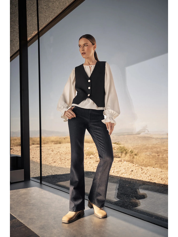 Moodo Blusa bianca da donna con volant