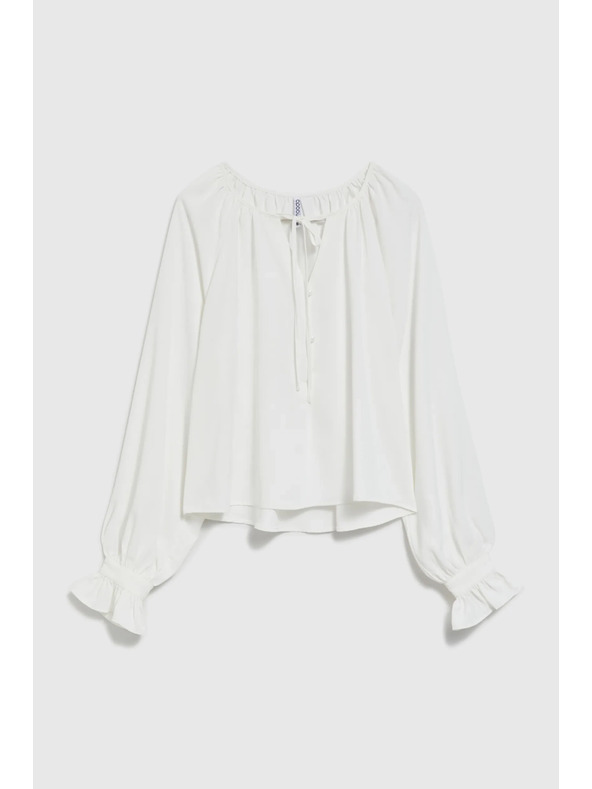 Moodo Blusa bianca da donna con volant