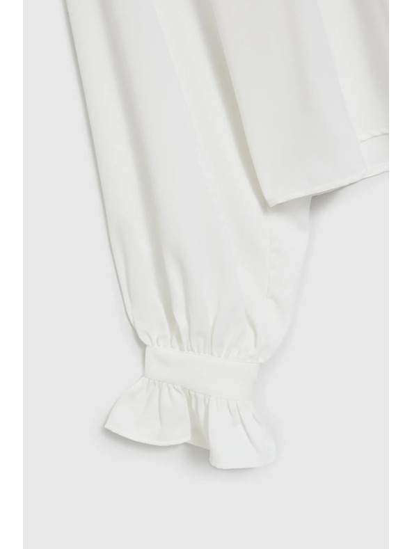 Moodo Blusa bianca da donna con volant