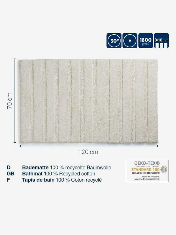 Kela Tappetino da bagno Megan 120x70 cm cotone terra KELA