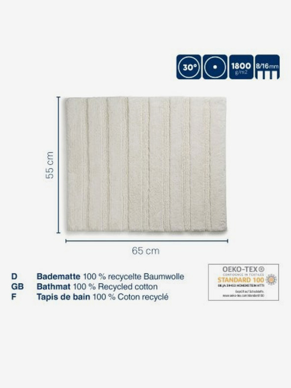 Kela Tappetino da bagno Megan 100% cotone verde muschio 65,0x55,0x1,6cm KELA