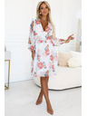 numoco Vestito a fiori in chiffon con scollo a incrocio e maniche lunghe