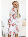 numoco Vestito a fiori in chiffon con scollo a incrocio e maniche lunghe