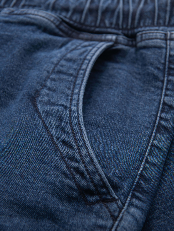 Ombre Clothing Pantaloncini di jeans da uomo con risvolto - blu scuro