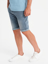 Ombre Clothing Shorts di jeans da uomo con risvolto - blu chiaro