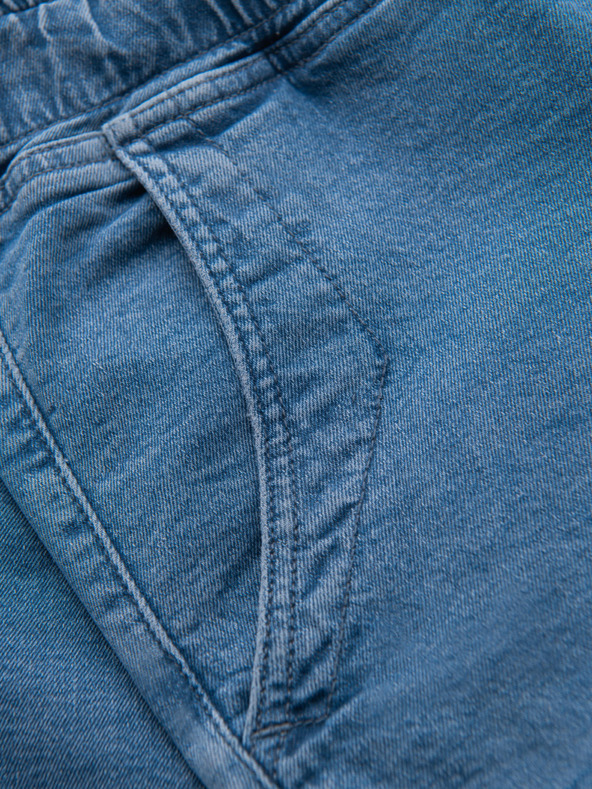 Ombre Clothing Shorts di jeans da uomo con risvolto - blu chiaro