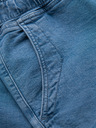 Ombre Clothing Shorts di jeans da uomo con risvolto - blu chiaro