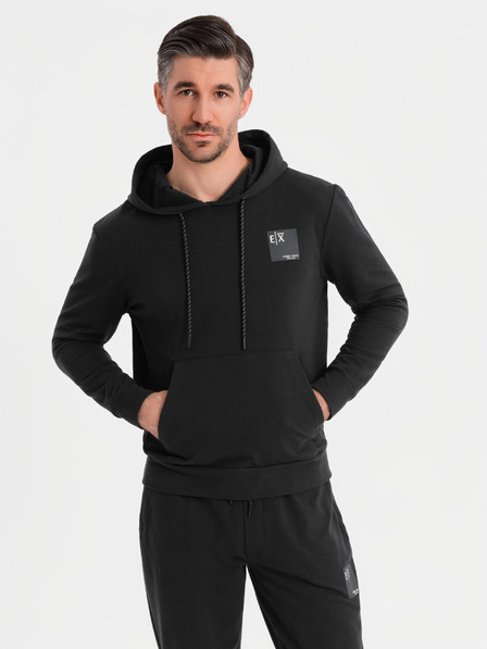 Ombre Clothing Set felpa con cappuccio + pantaloni da uomo - nero
