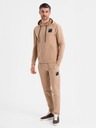 Ombre Clothing Set felpa con cappuccio + pantaloni da uomo - marrone
