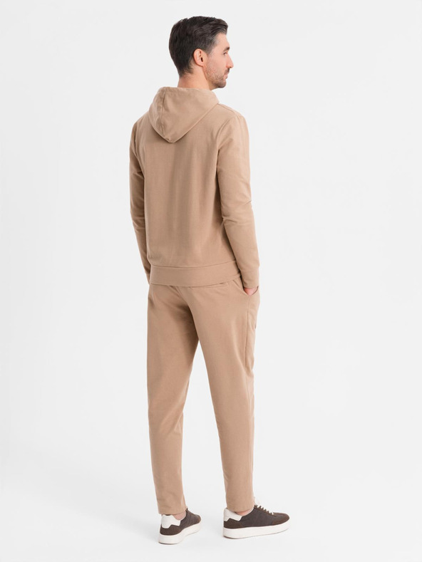 Ombre Clothing Set felpa con cappuccio + pantaloni da uomo - marrone