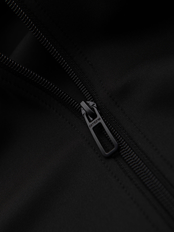 Ombre Clothing Felpa con cappuccio e zip con bordi da uomo - nera