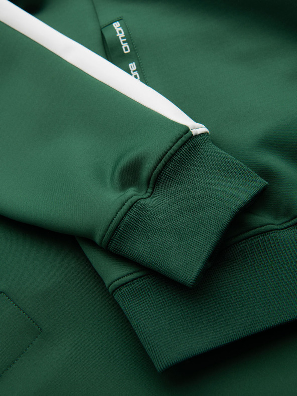 Ombre Clothing Felpa con cappuccio e bordi da uomo - verde scuro