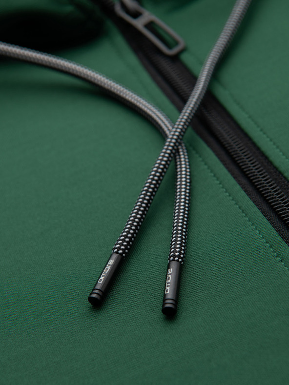 Ombre Clothing Felpa con cappuccio e bordi da uomo - verde scuro