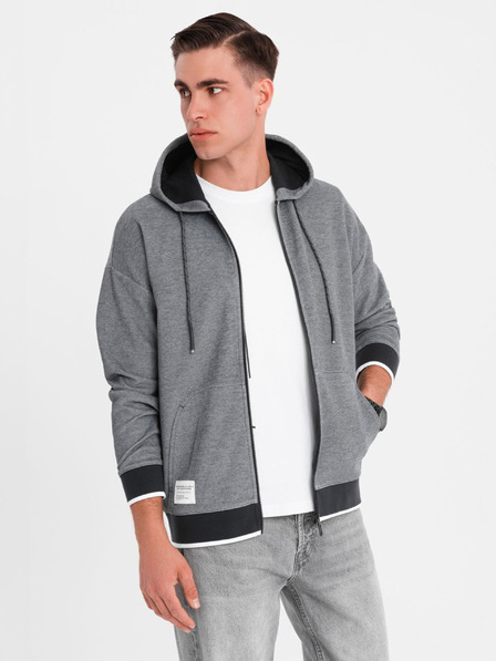 Ombre Clothing Felpa con cappuccio morbida e strutturata da uomo - nera