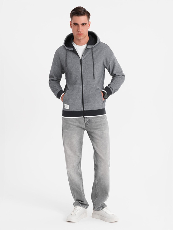 Ombre Clothing Felpa con cappuccio morbida e strutturata da uomo - nera