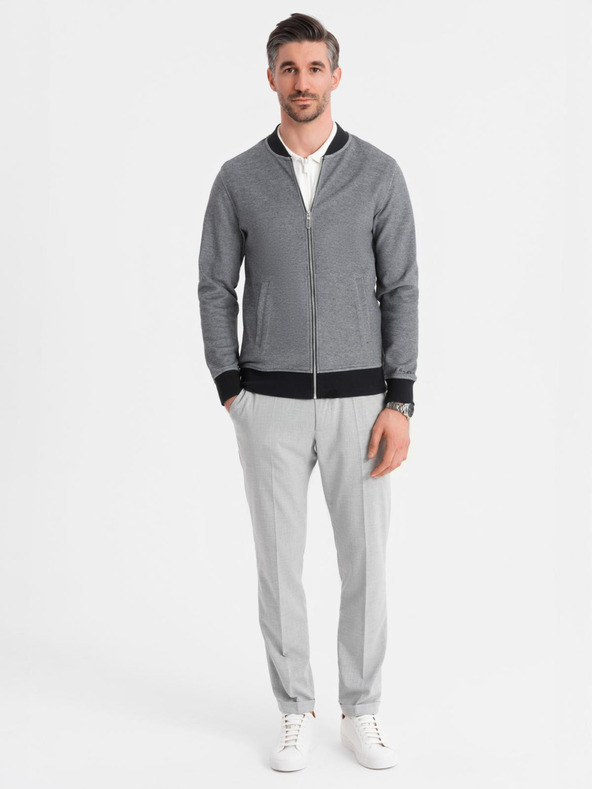 Ombre Clothing Giacca bomber in maglia da uomo - nera