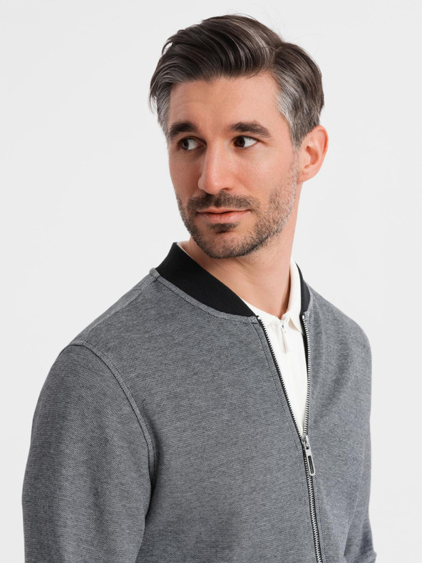 Ombre Clothing Giacca bomber in maglia da uomo - nera